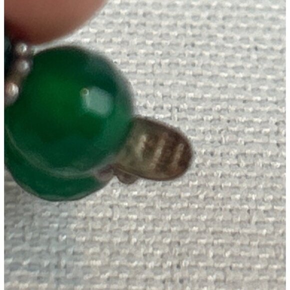 Green Beaded Stretch Bracelet YS India 925 Silver Spacer Beads Handmade - Picture 4 of 5